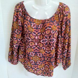 NWT Billabong Mi Amore Floral Off Shoulder Top Size M Long Sleeve Viscose M